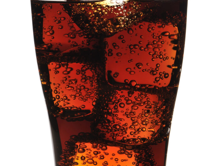 Glass with cola isolated on white