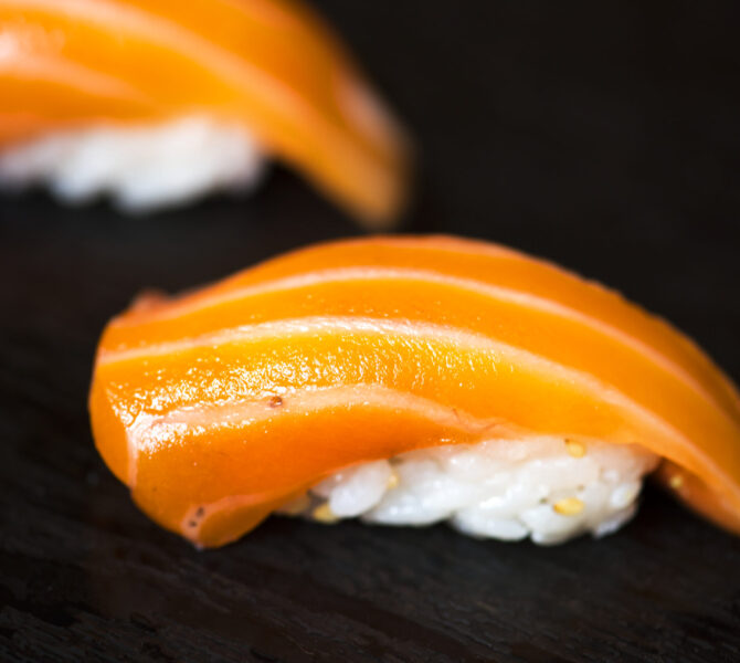 Salmon sushi japanese food healthy